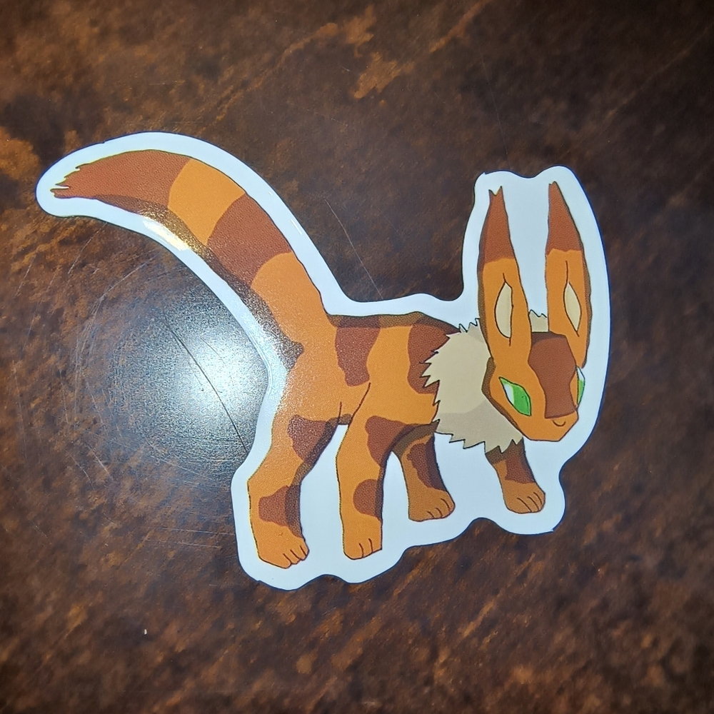 Brown Orange Striped Fox Sticker - Women's Accessories Studio Ghibli